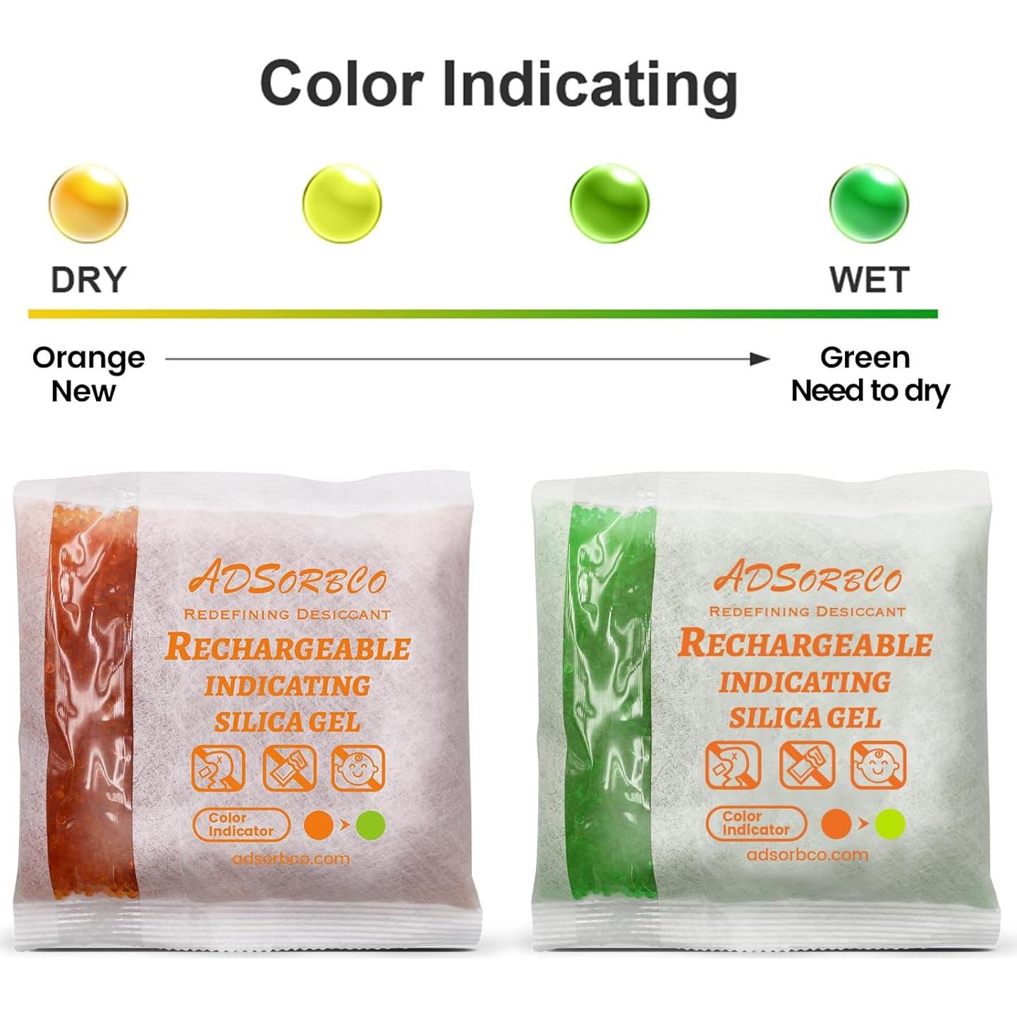 Paquetes de Gel de Sílice Adsorbco 200g - 2 Piezas Recargables