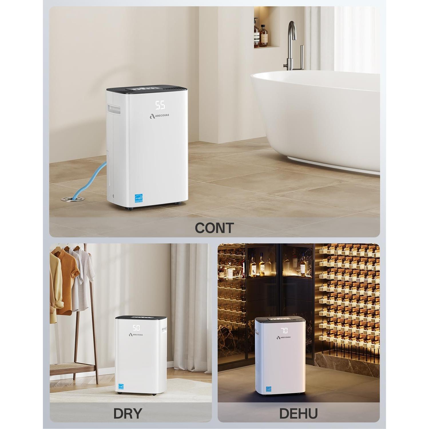 Deshumidificador Arecovas 52 Pintas 4500 Pies² 2025 Energy Star