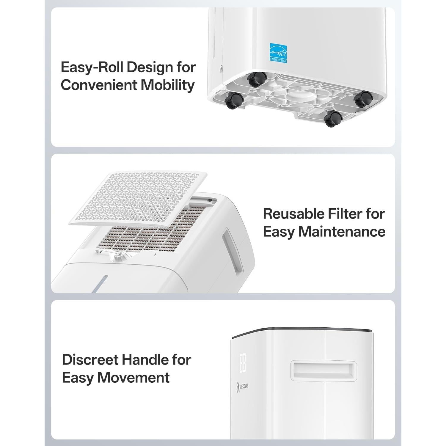 Deshumidificador Arecovas 52 Pintas 4500 Pies² 2025 Energy Star