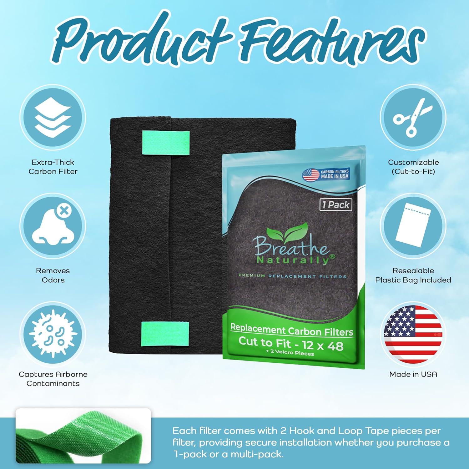 Filtro de Aire de Carbono Activado Breathe Naturally 30.48x121.92 cm