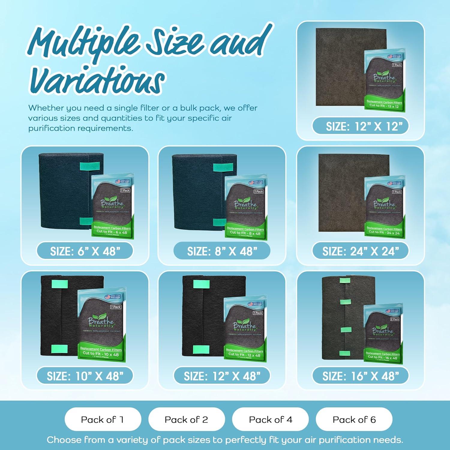 Filtro de Aire de Carbono Activado Breathe Naturally 30.48x121.92 cm