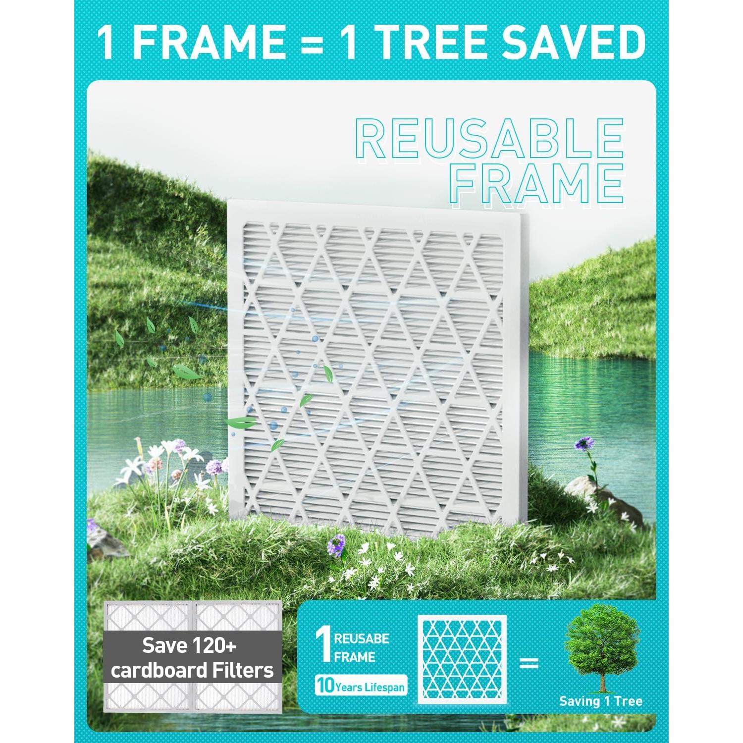 Kit de Filtro de Aire Refillable AErovivo MERV 8 12x12x1