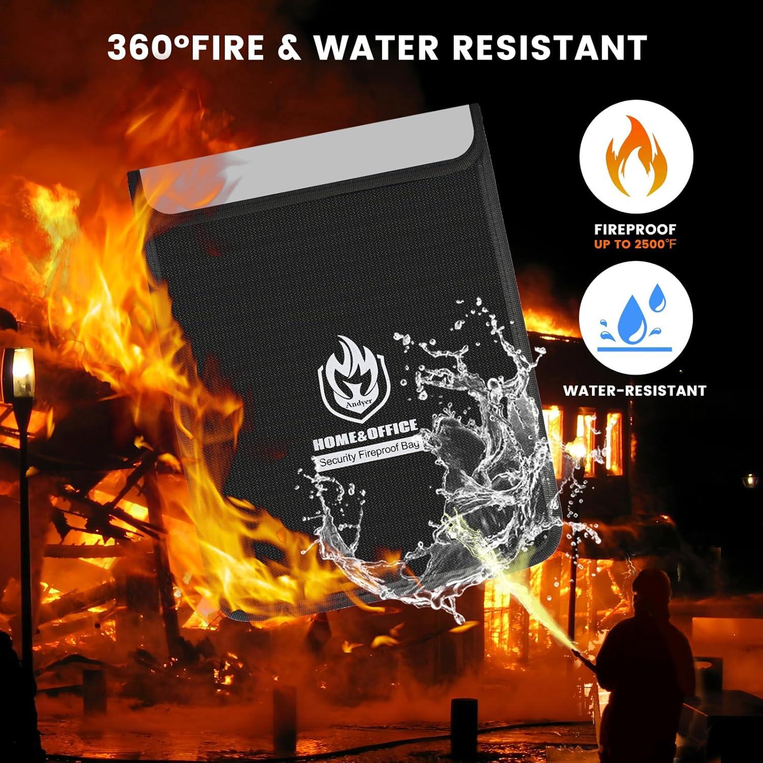Set de 4 Bolsas a Prueba de Fuego Andyer - Documentos A4 y Legal
