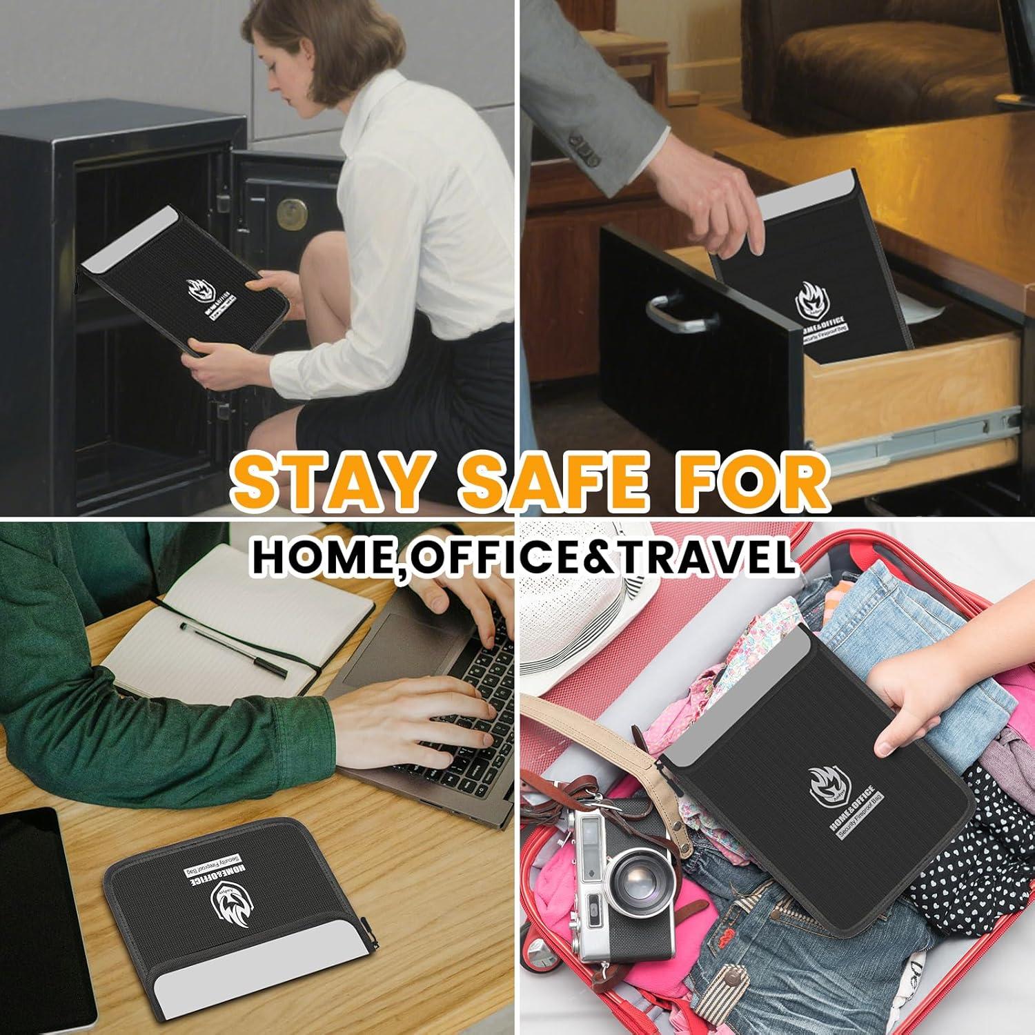 Set de 4 Bolsas a Prueba de Fuego Andyer - Documentos A4 y Legal