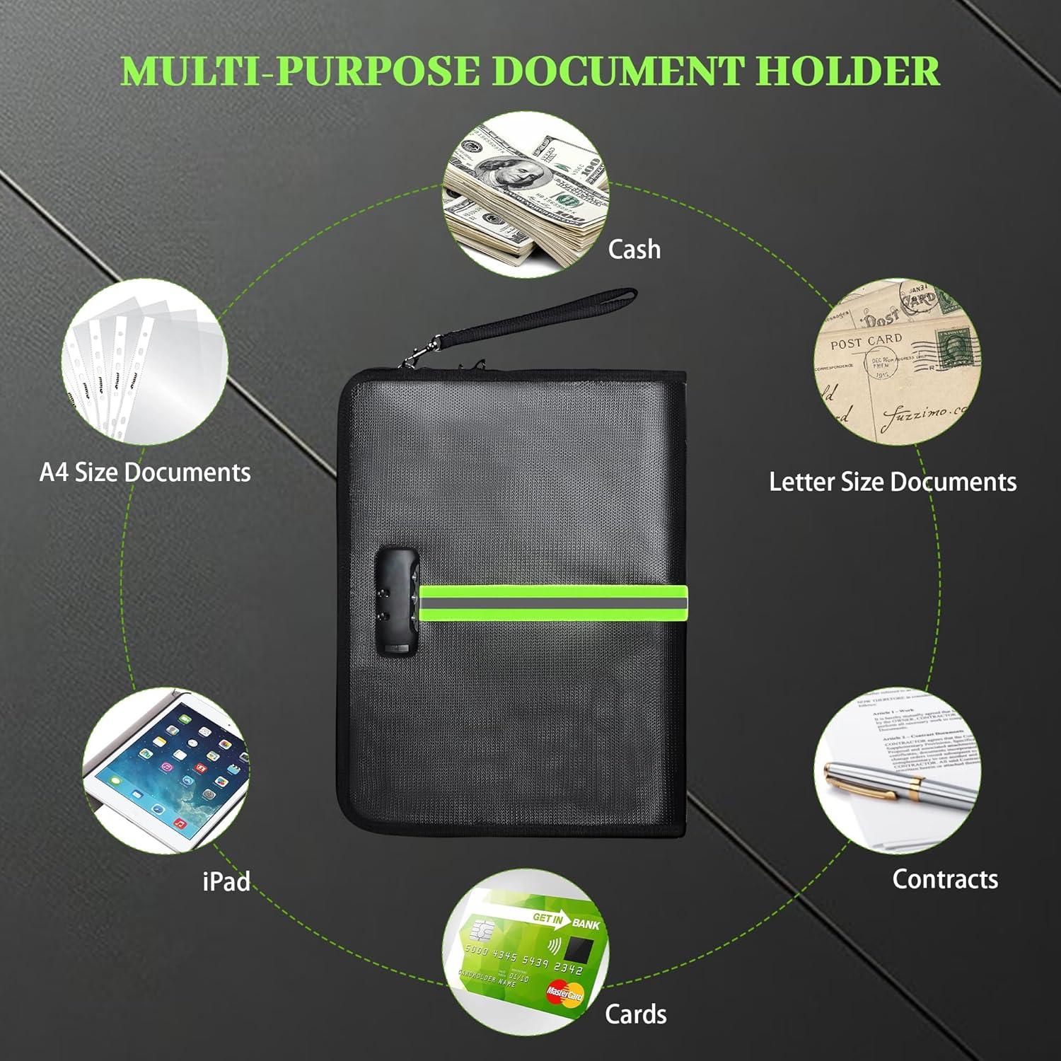 Bolsa a Prueba de Fuego OOTDAY con Cerradura 34.3x24.4cm