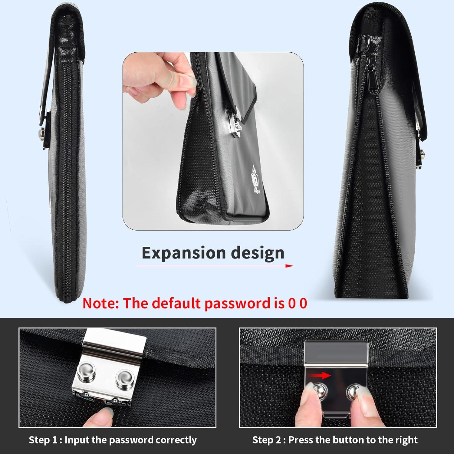 Bolsa de Documentos a Prueba de Fuego Cragtek 42x31cm Impermeable