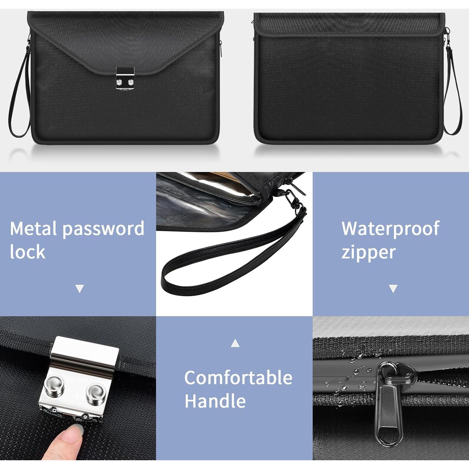 Bolsa de Documentos a Prueba de Fuego Cragtek 42x31cm Impermeable