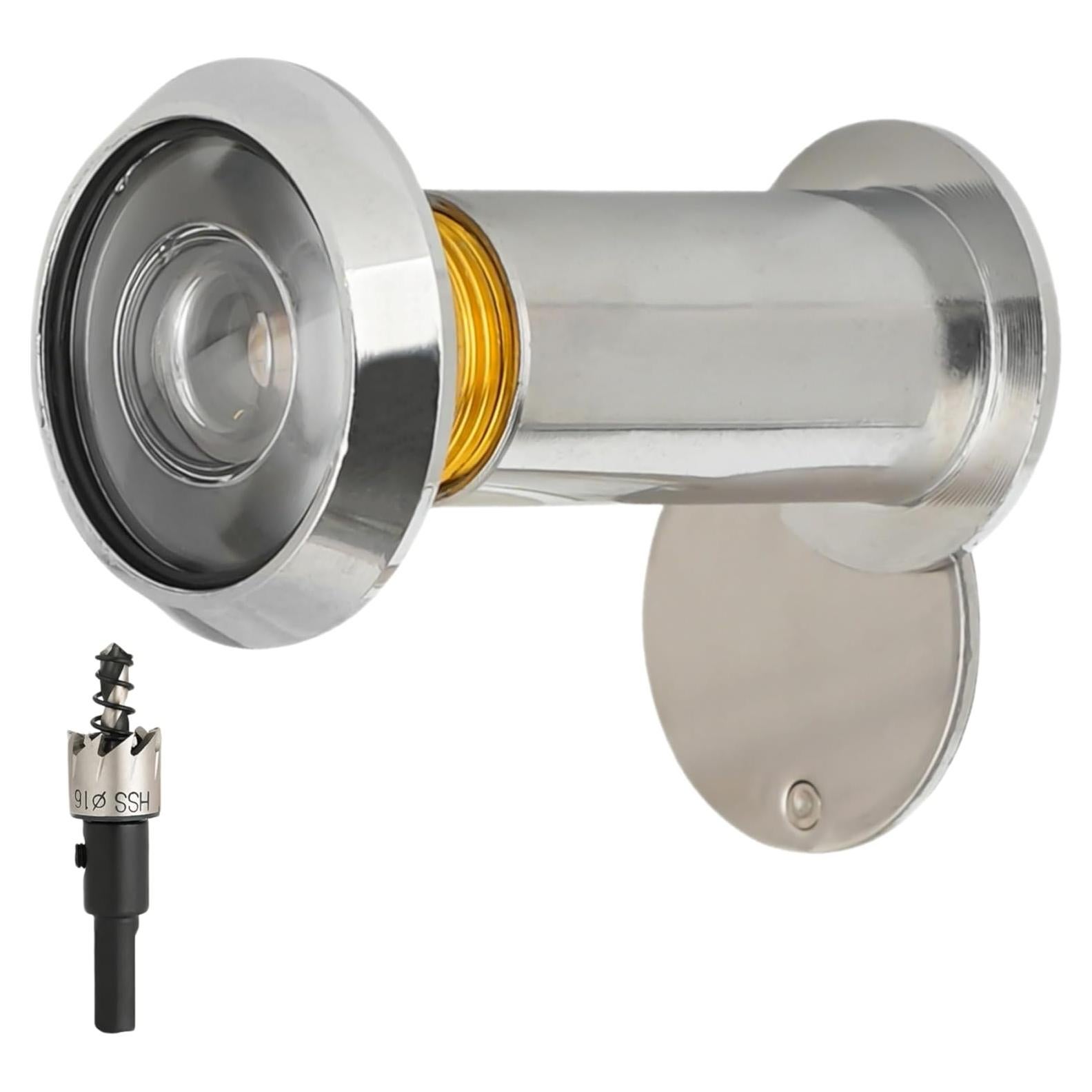 Mirilla de Puerta TZJOA 220 Grados con Kit de Broca Plata