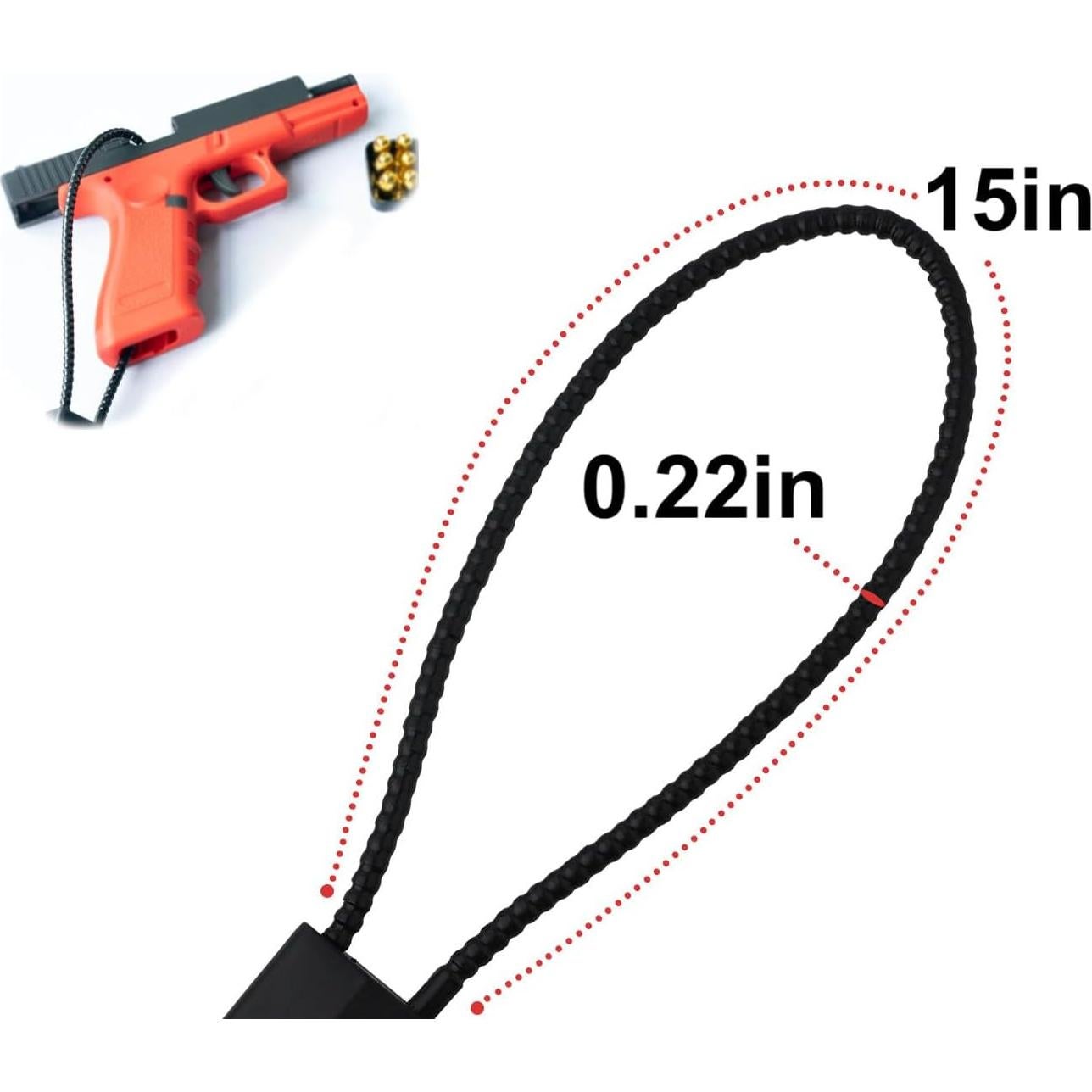 Cable Gun Locks with Keys - Keyed Different 15" Cable Gun Safe Lock for Pistols, Rifles, and Shotguns, Home and Storage Firearm Locking and Safety (RED)