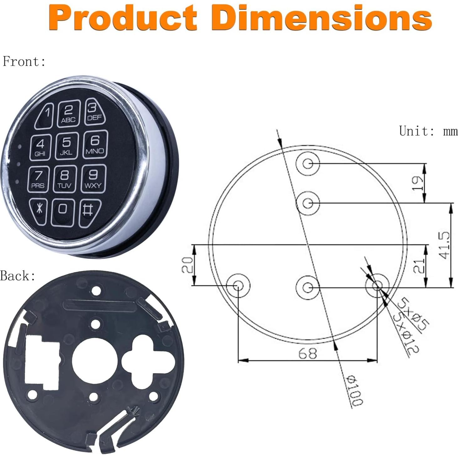 Cerradura Electrónica de Seguridad La Macaza LM-SC019SL Cromo