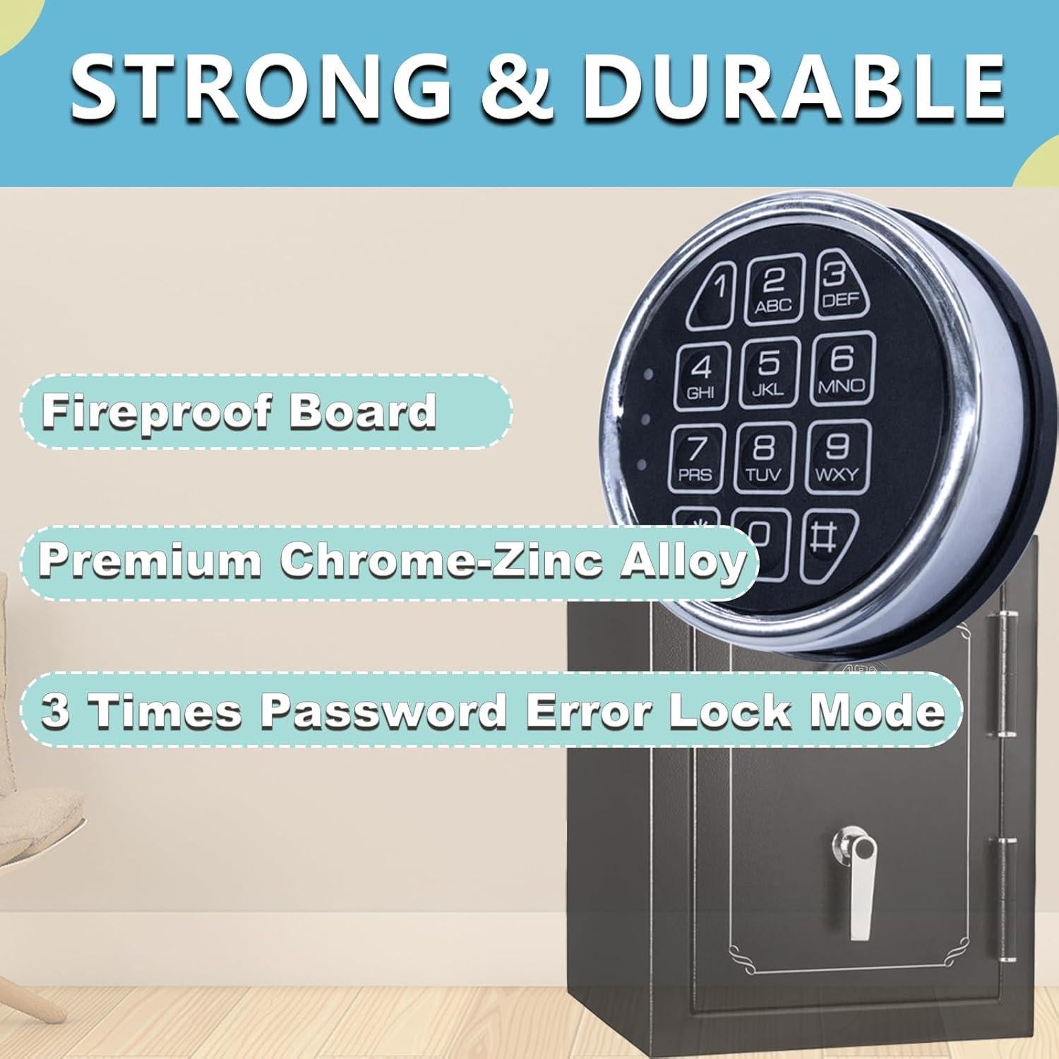 Cerradura Electrónica de Seguridad La Macaza LM-SC019SL Cromo