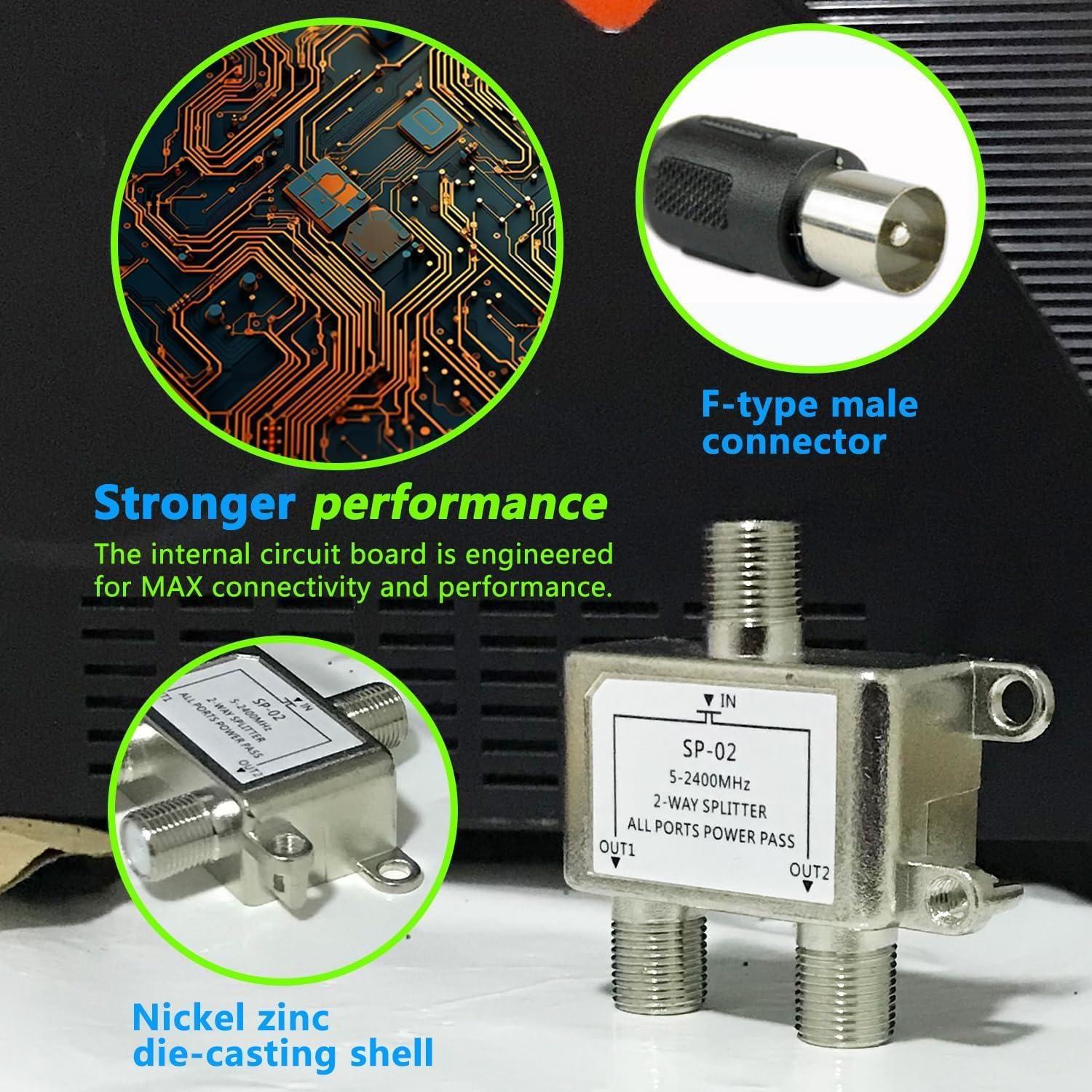 Divisor de Cable Coaxial 2 Vías Ysxsqgc 5-2400MHz RG6
