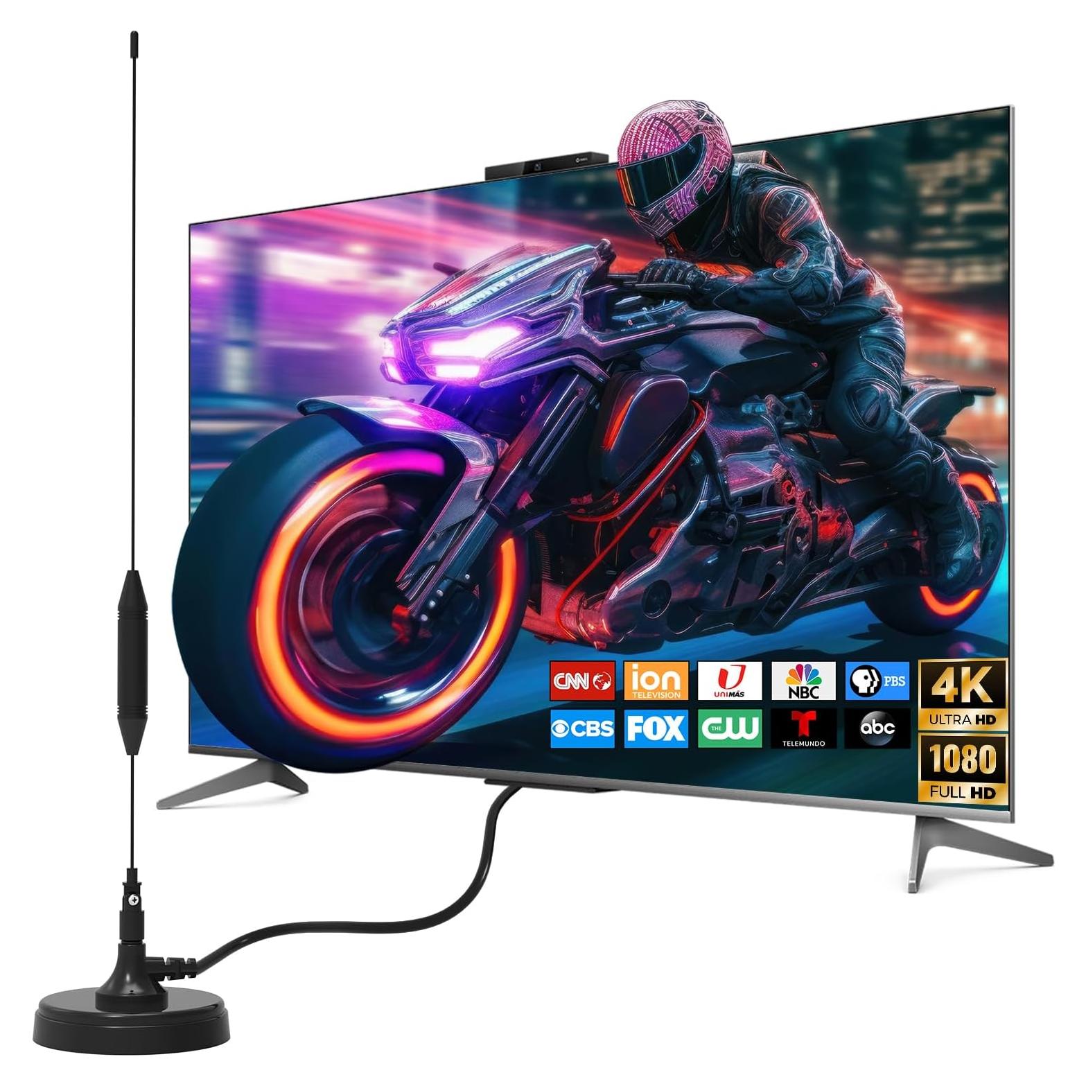 Antena de TV Transonic B168 Interior/Exterior 4K 1080P con Base Magnética