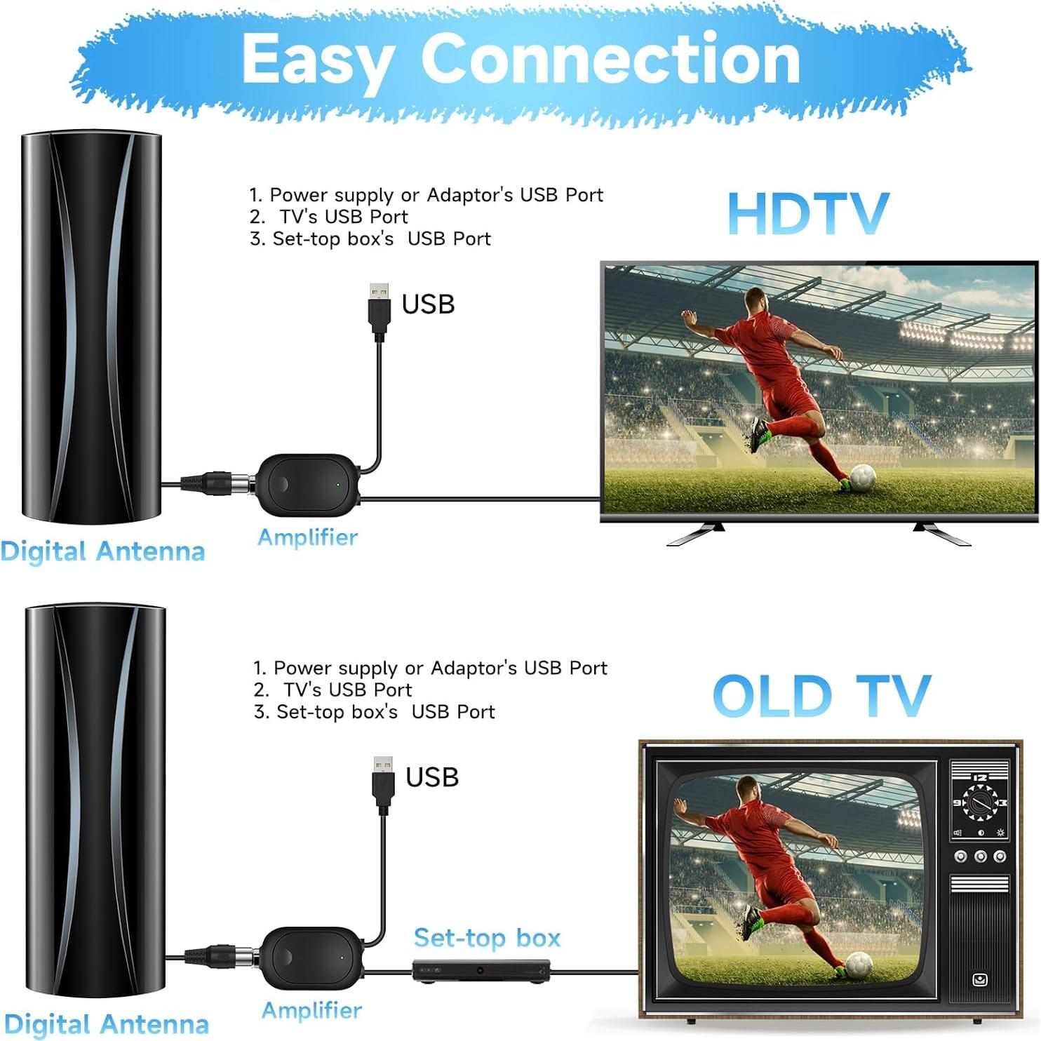 Antena de TV Digital Forlovv AN-5004 2800+ Millas 360° HD