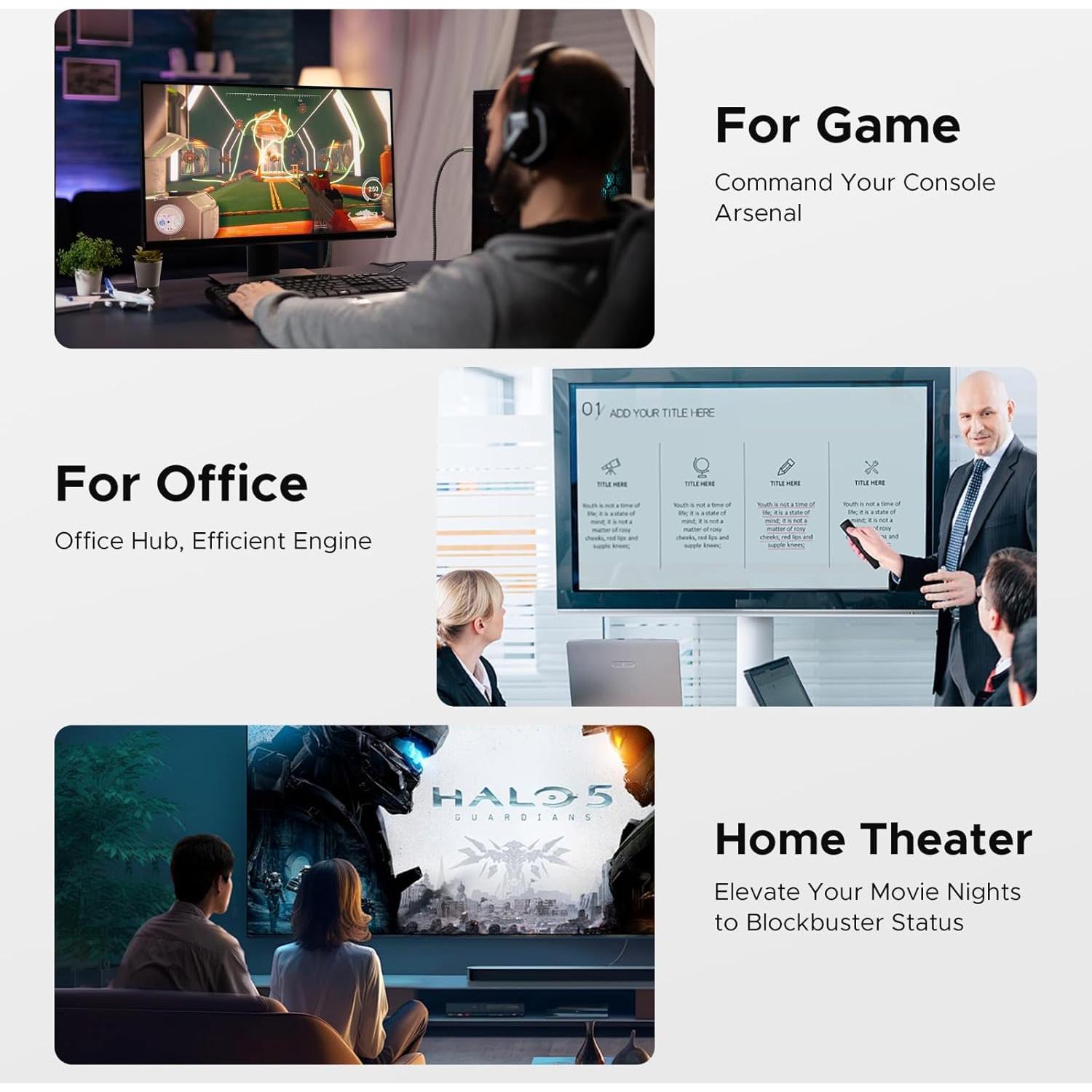 ByteWave HDMI Switch 5 in 1 Out with Remote - 4K@60Hz, HDCP2.3, HDR, 3D, Dolby Support, Multi HDMI Port Selector Box, 5x1 Game Switcher Hub Compatible with PS5 Nintendo Switch1/2 Xbox Roku TV Stick