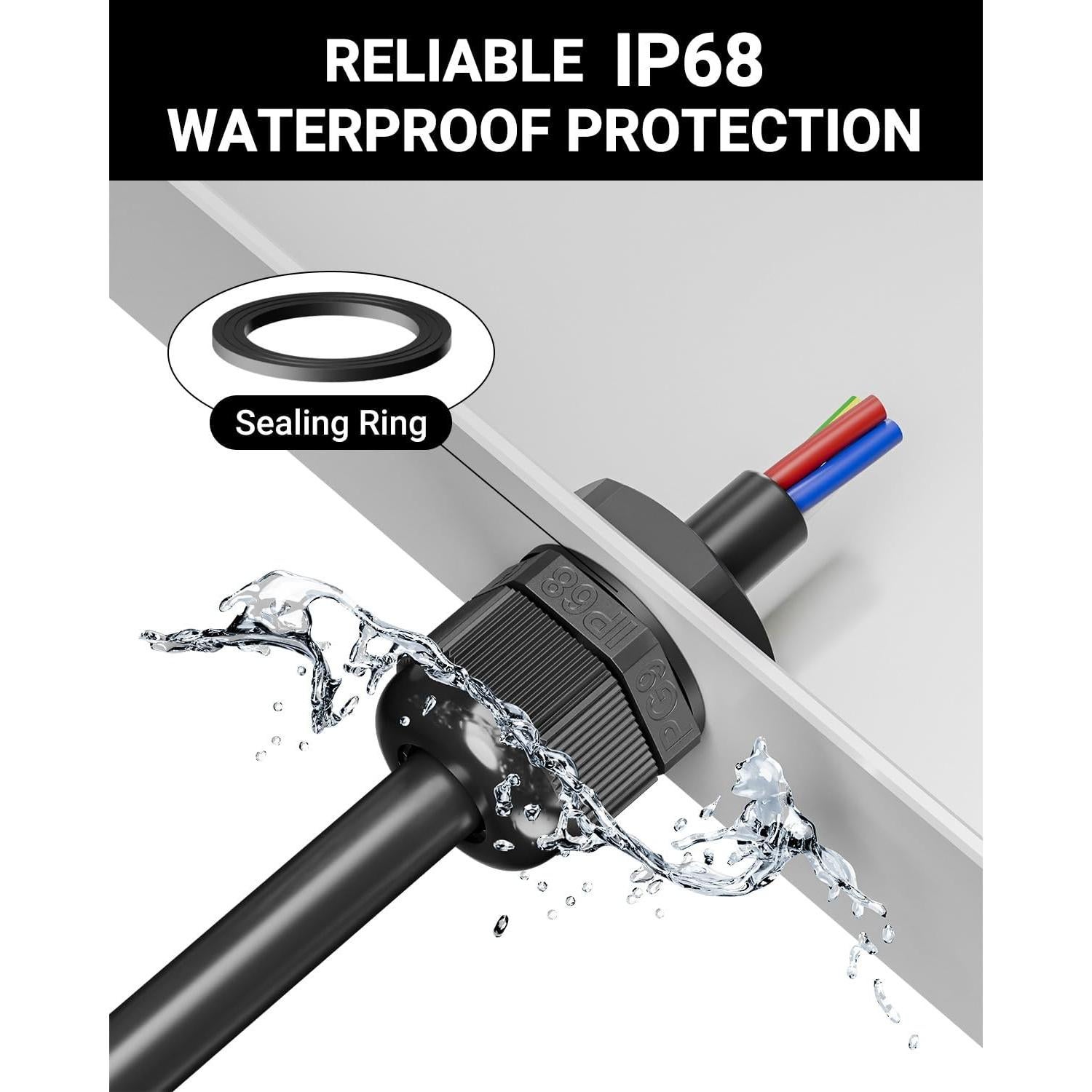 VCELINK Kit de 50 Conectores de Cable IP68 Nylon Negro