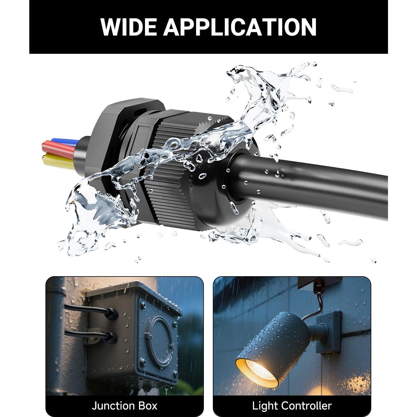 VCELINK Kit de 50 Conectores de Cable IP68 Nylon Negro