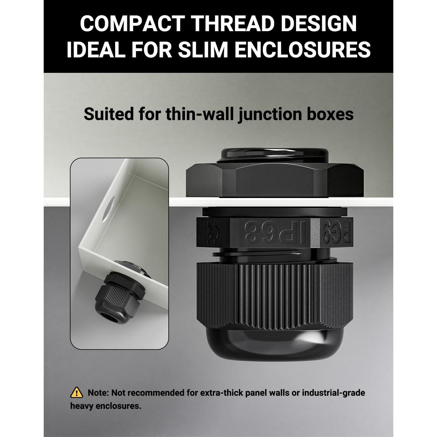 VCELINK Kit de 50 Conectores de Cable IP68 Nylon Negro