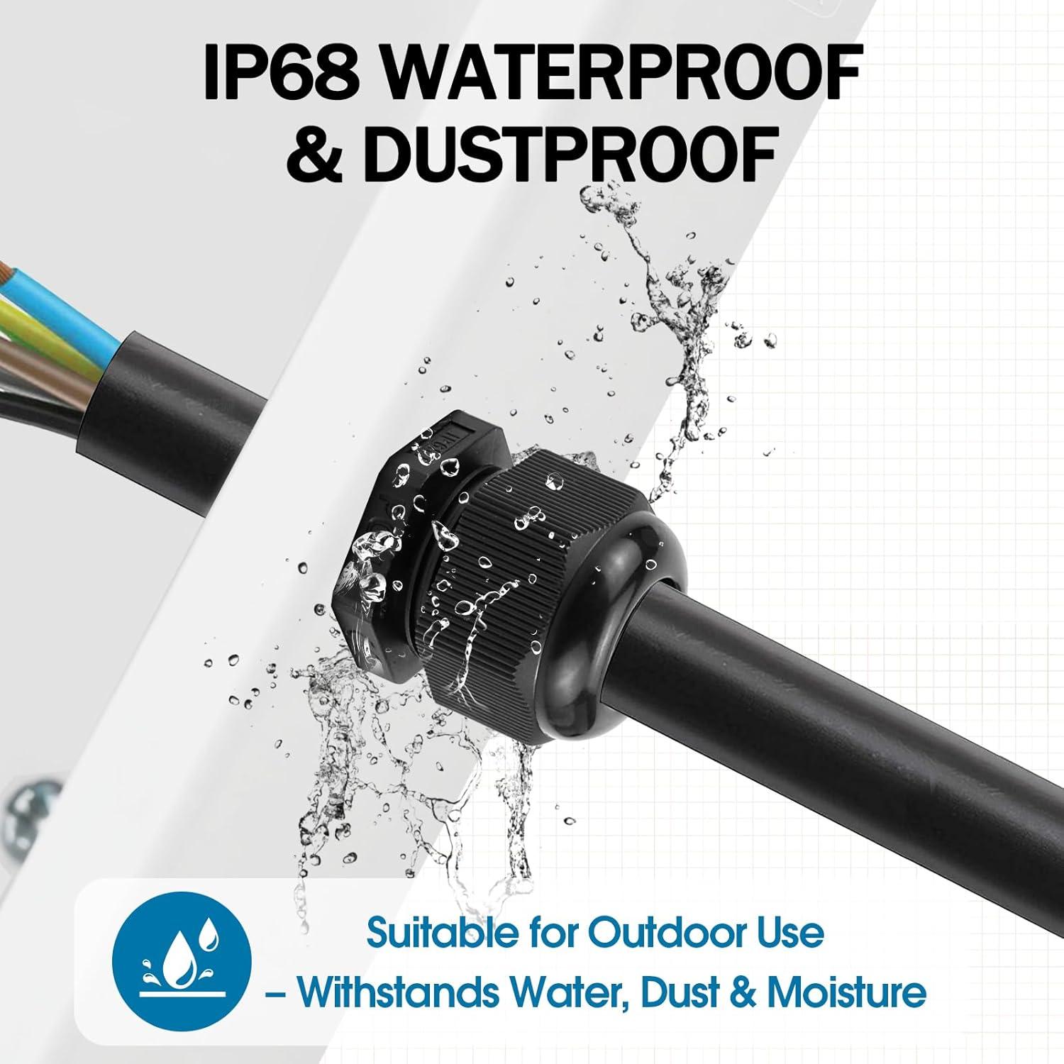 Kit de Conectores de Cable Gland Oimyalsi - 25 Piezas IP68