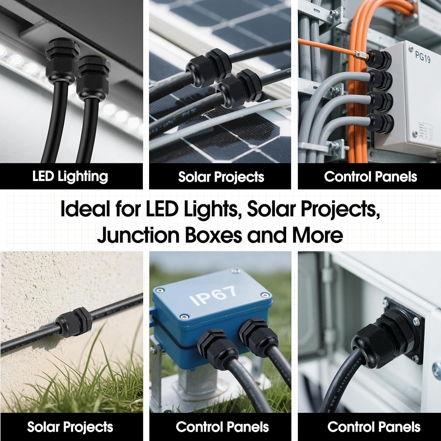 Kit de Conectores de Cable Gland Oimyalsi - 25 Piezas IP68