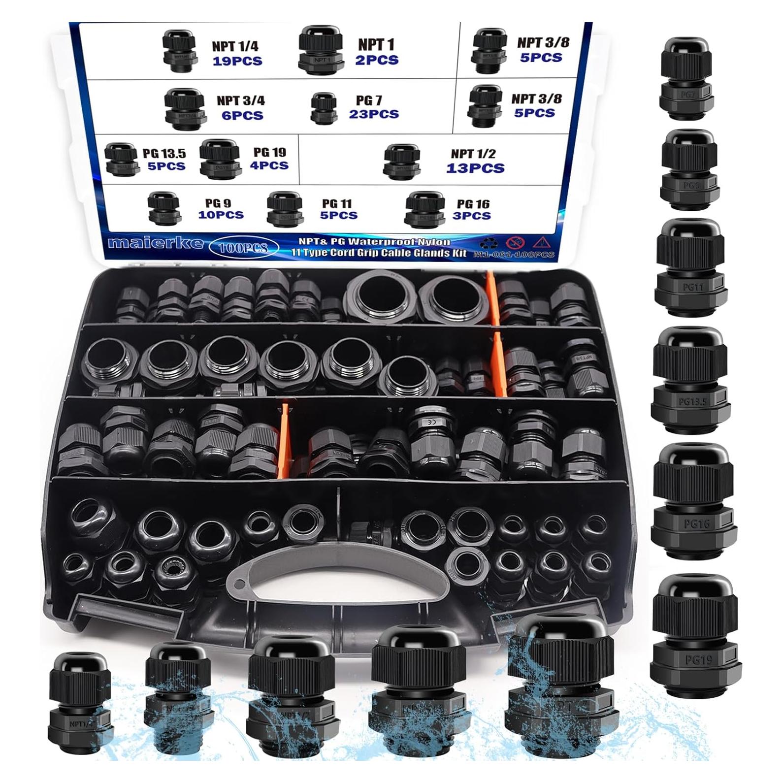 Kit de Conectores de Cable Impermeables IP68 Maierke 100PCS