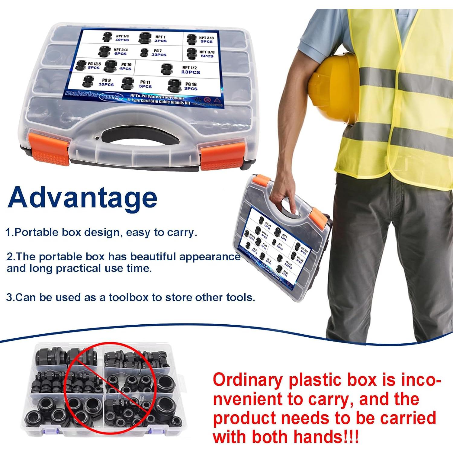 Kit de Conectores de Cable Impermeables IP68 Maierke 100PCS