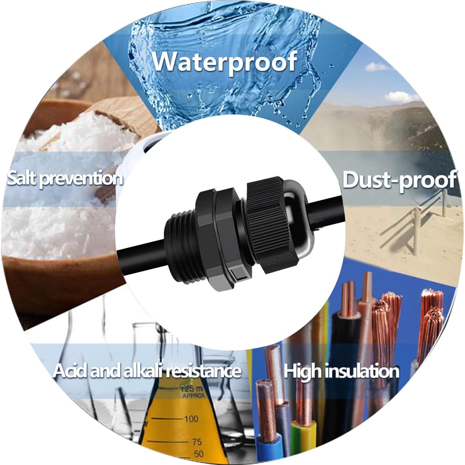 Kit de Conectores de Cable Impermeables IP68 Maierke 100PCS