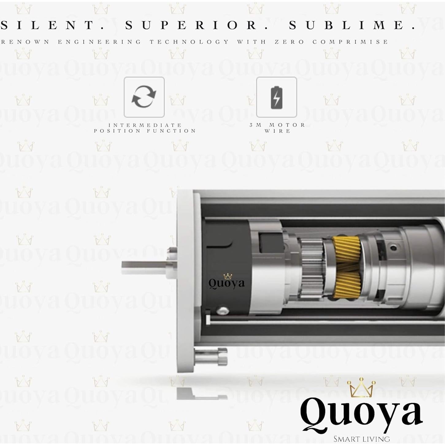 Cortinas Inteligentes Quoya QL500, Pista Eléctrica 7m, Control Alexa