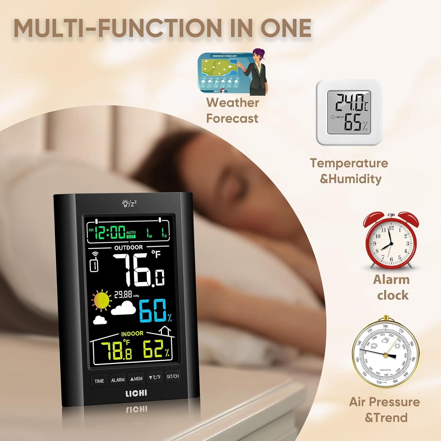 Estación Meteorológica Inalámbrica LICHI LC808 con Sensor 100m