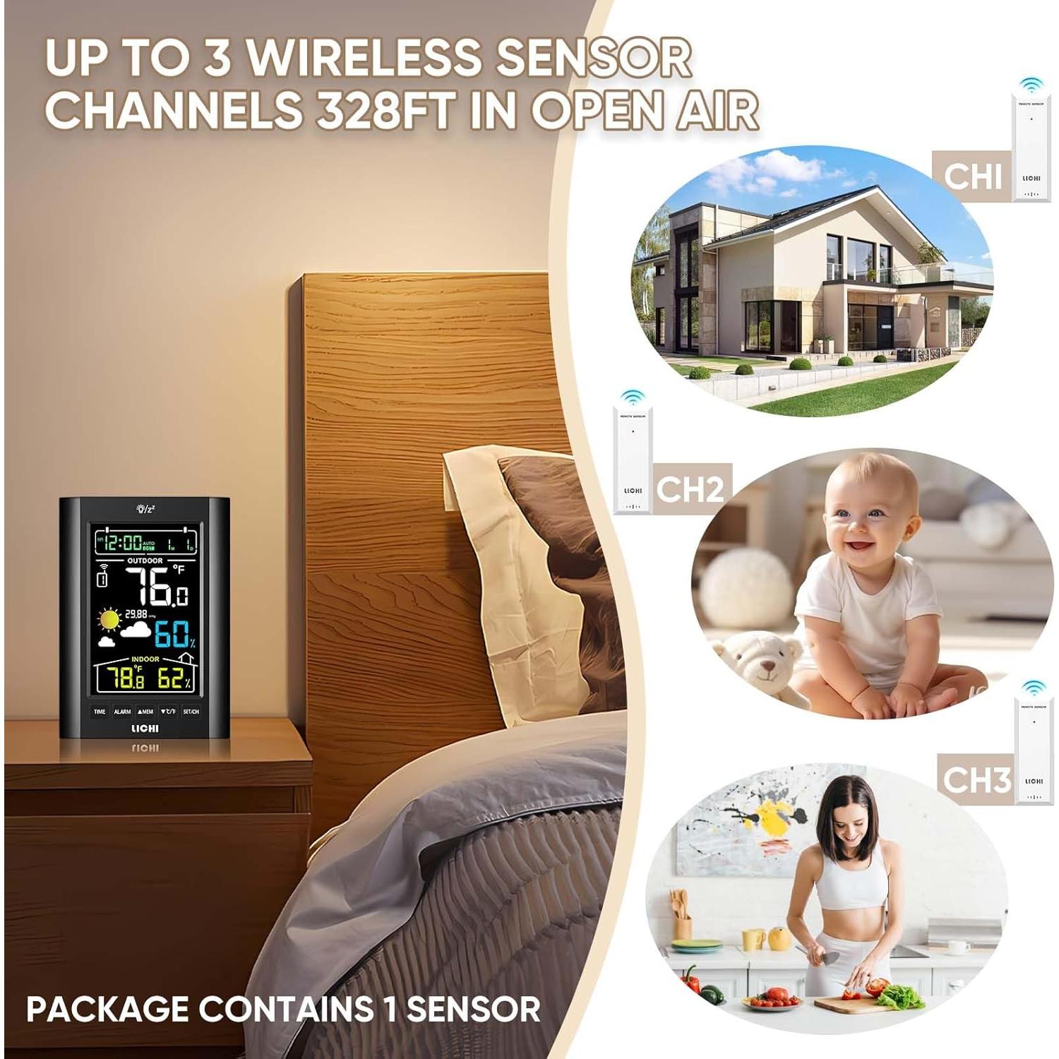 Estación Meteorológica Inalámbrica LICHI LC808 con Sensor 100m