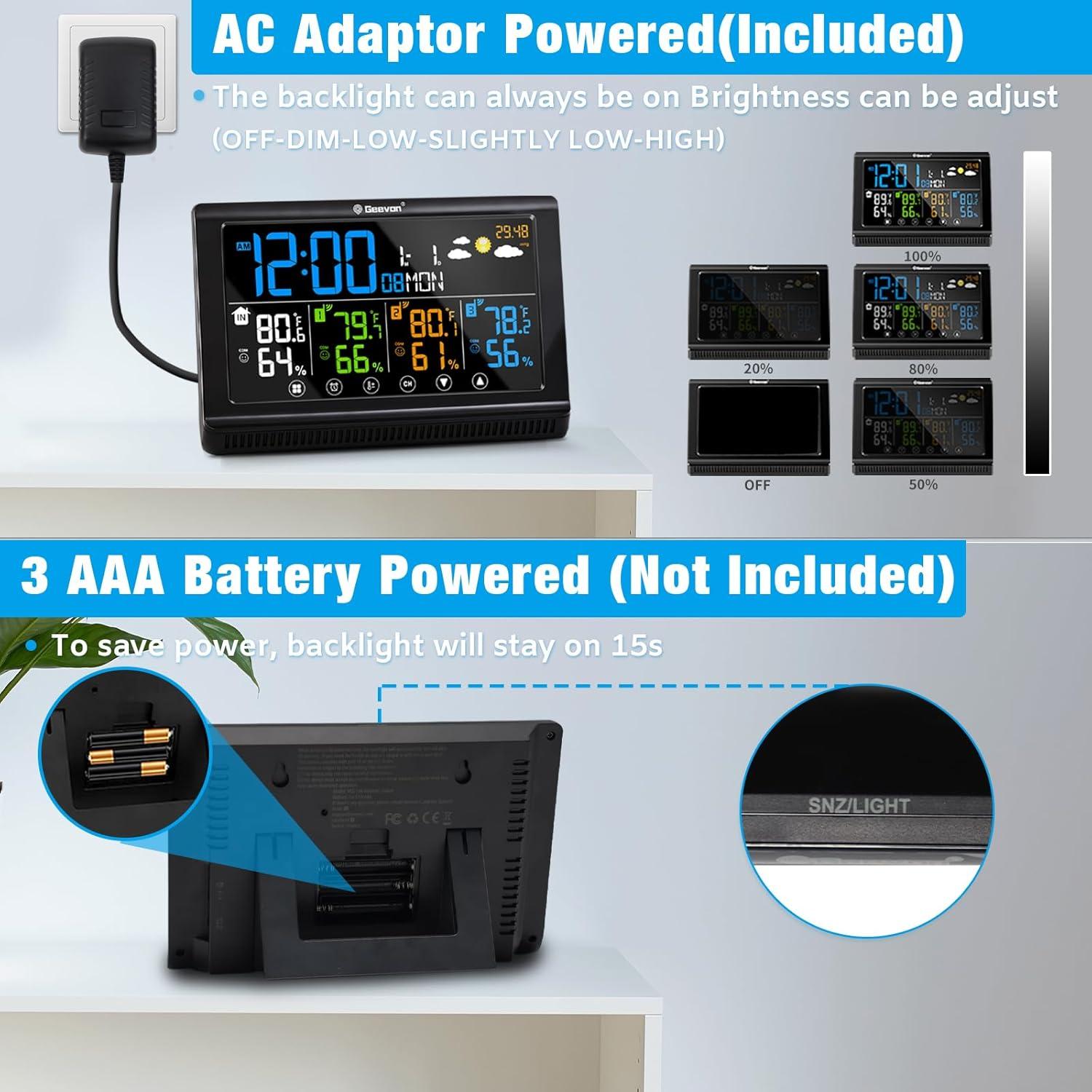 Estación Meteorológica Inalámbrica Geevon 3 Sensores Digital