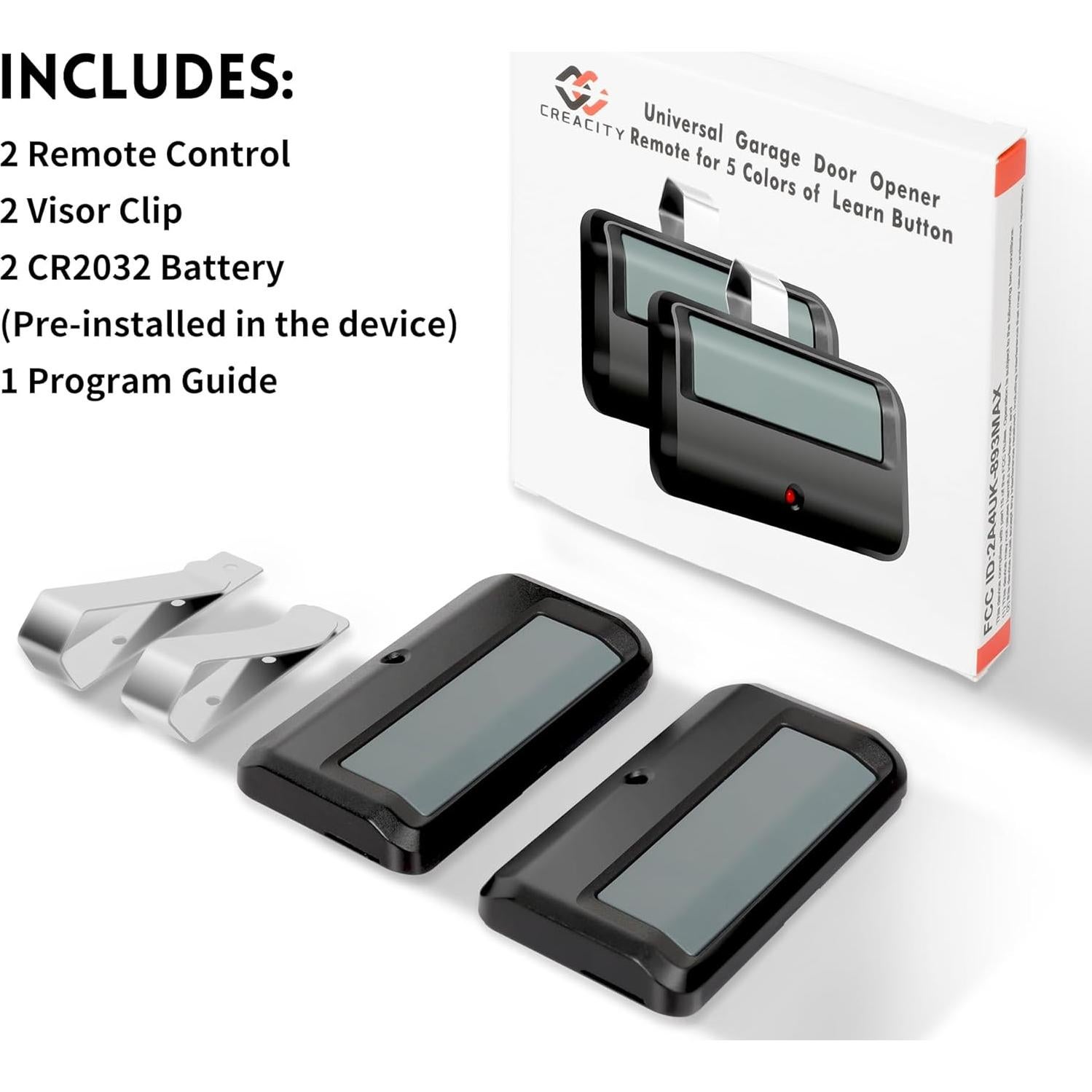 Control Remoto de Puerta de Garaje CreaCity 2 Piezas 891LM 971LM
