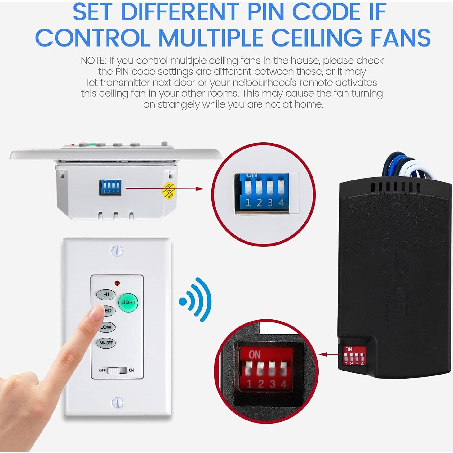 Control Remoto Universal para Ventilador de Techo Eogifee UC9050T