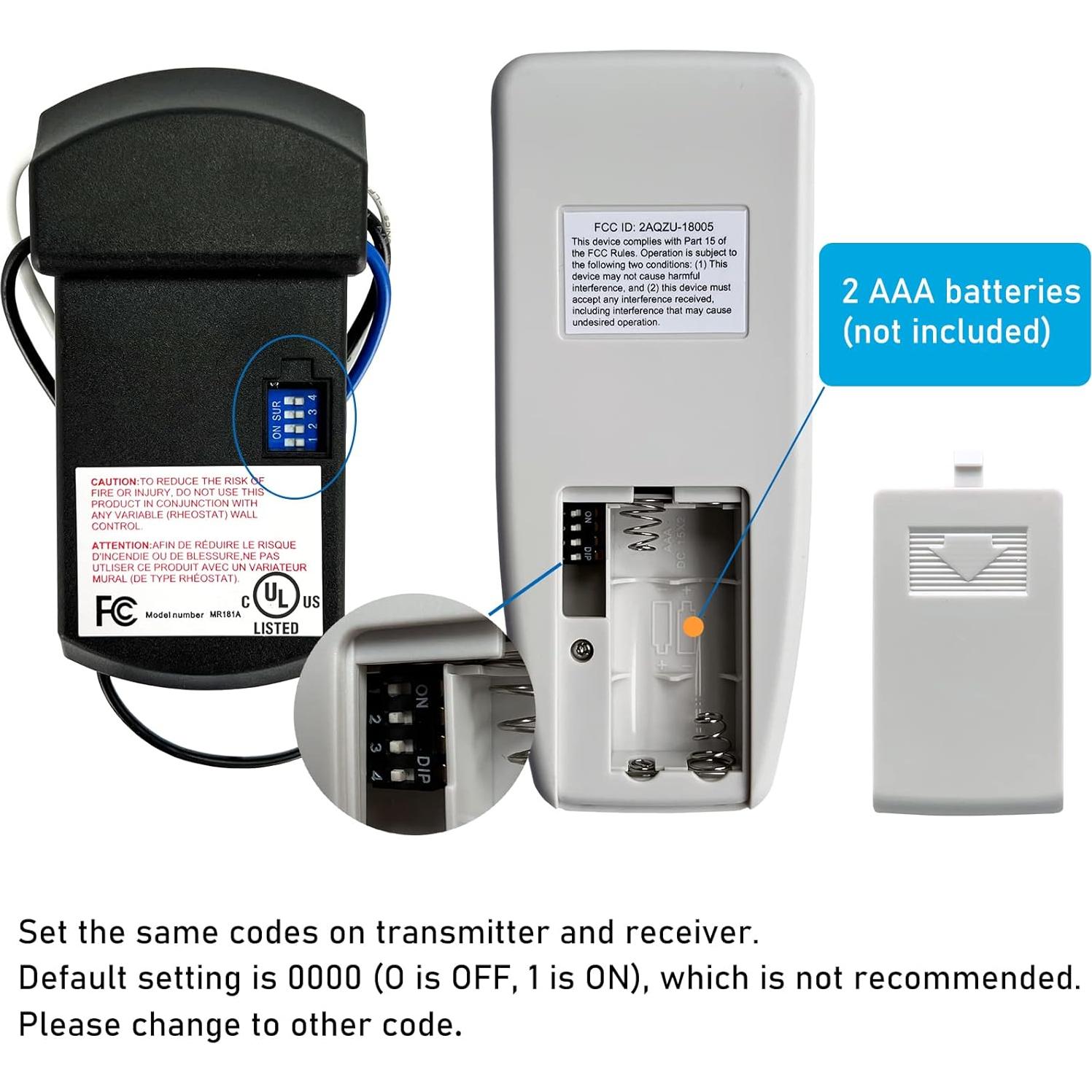 Control Remoto Universal YukiHalu para Ventilador de Techo 3 Velocidades