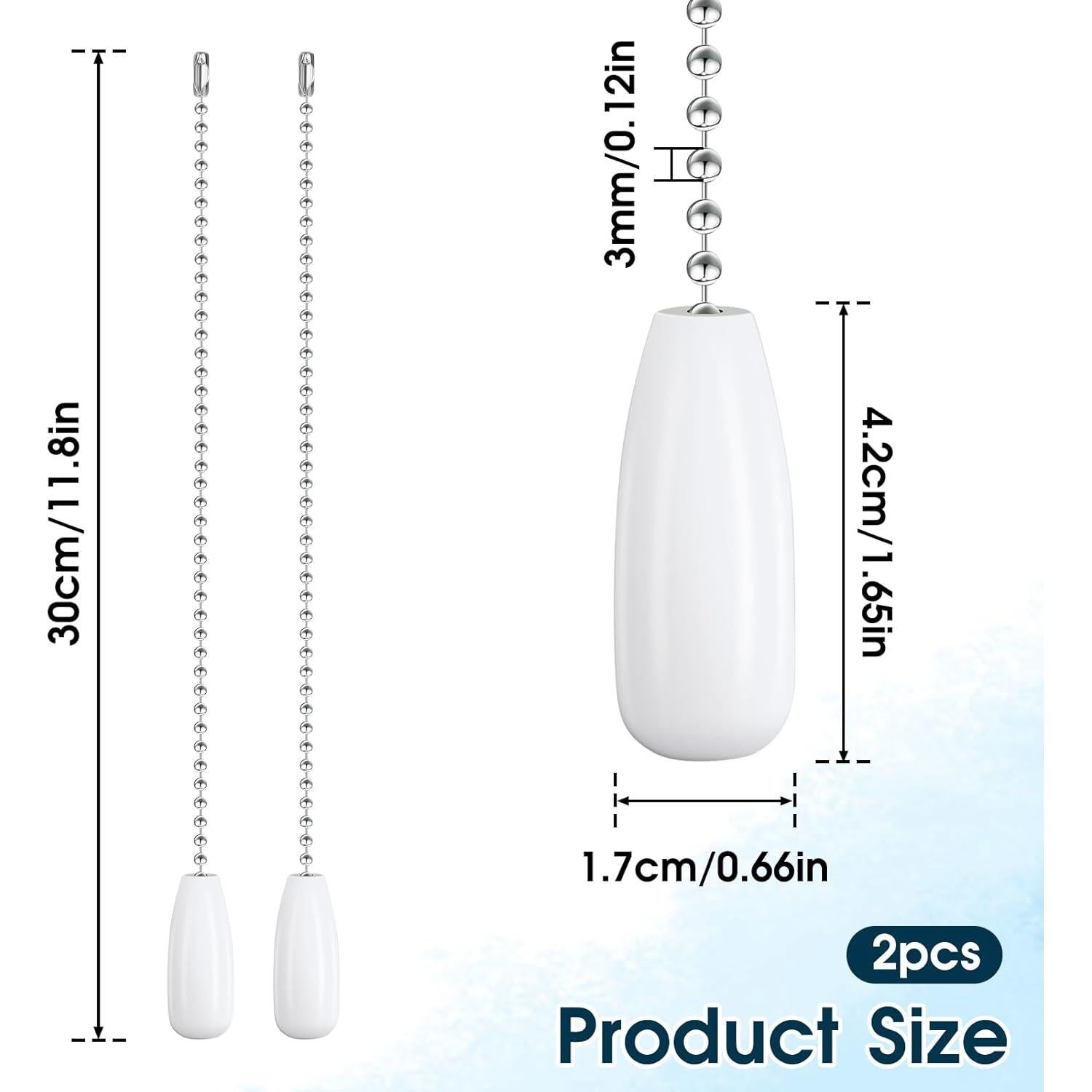 Extensores de Cadena para Ventilador de Techo Hariendny 30cm