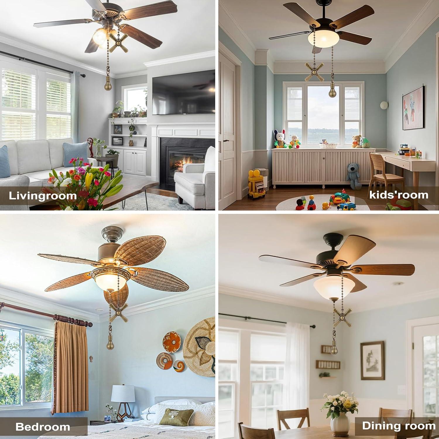 Cadenas de Tirón Decorativas para Ventilador de Techo Kelduemi