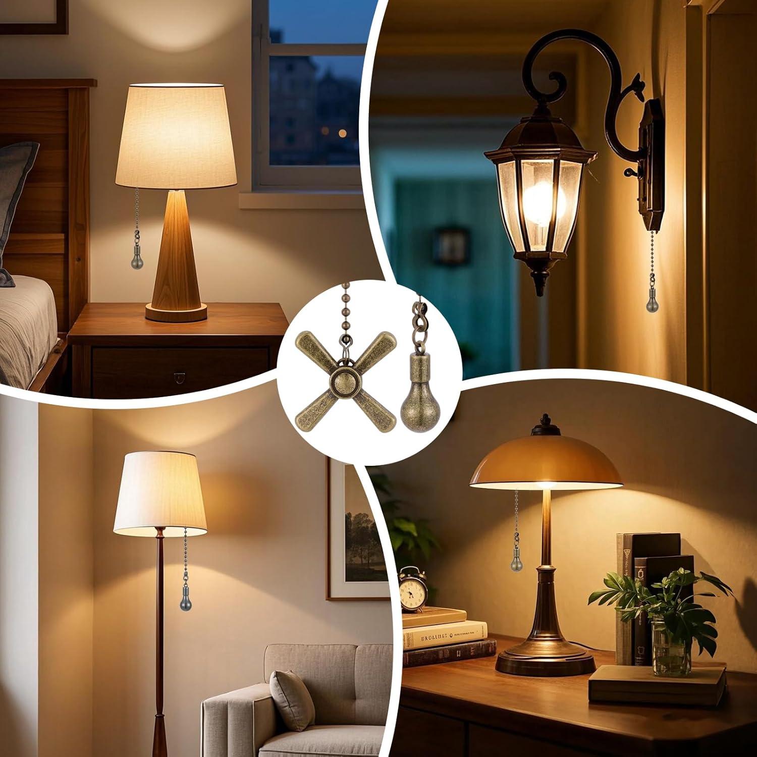 Cadenas de Tirón Decorativas para Ventilador de Techo Kelduemi