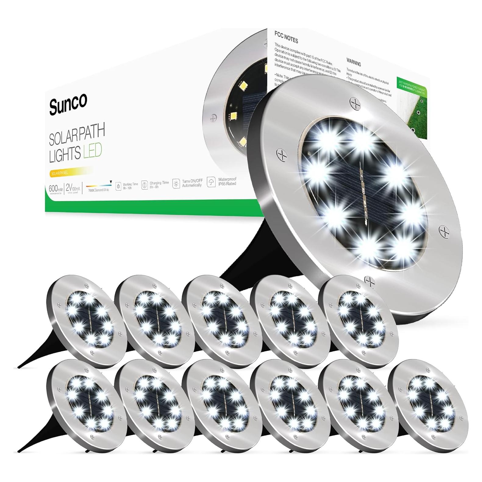 Luces Solares para Jardín Sunco LED 12 Piezas 5000K Impermeables