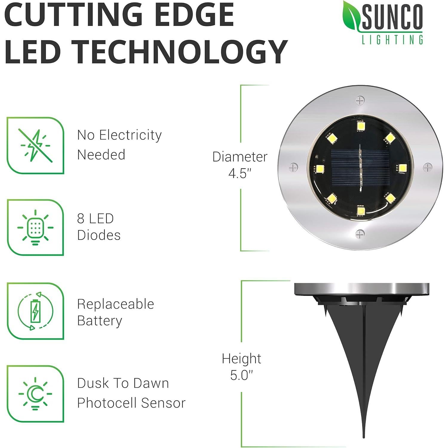 Luces Solares para Jardín Sunco LED 12 Piezas 5000K Impermeables