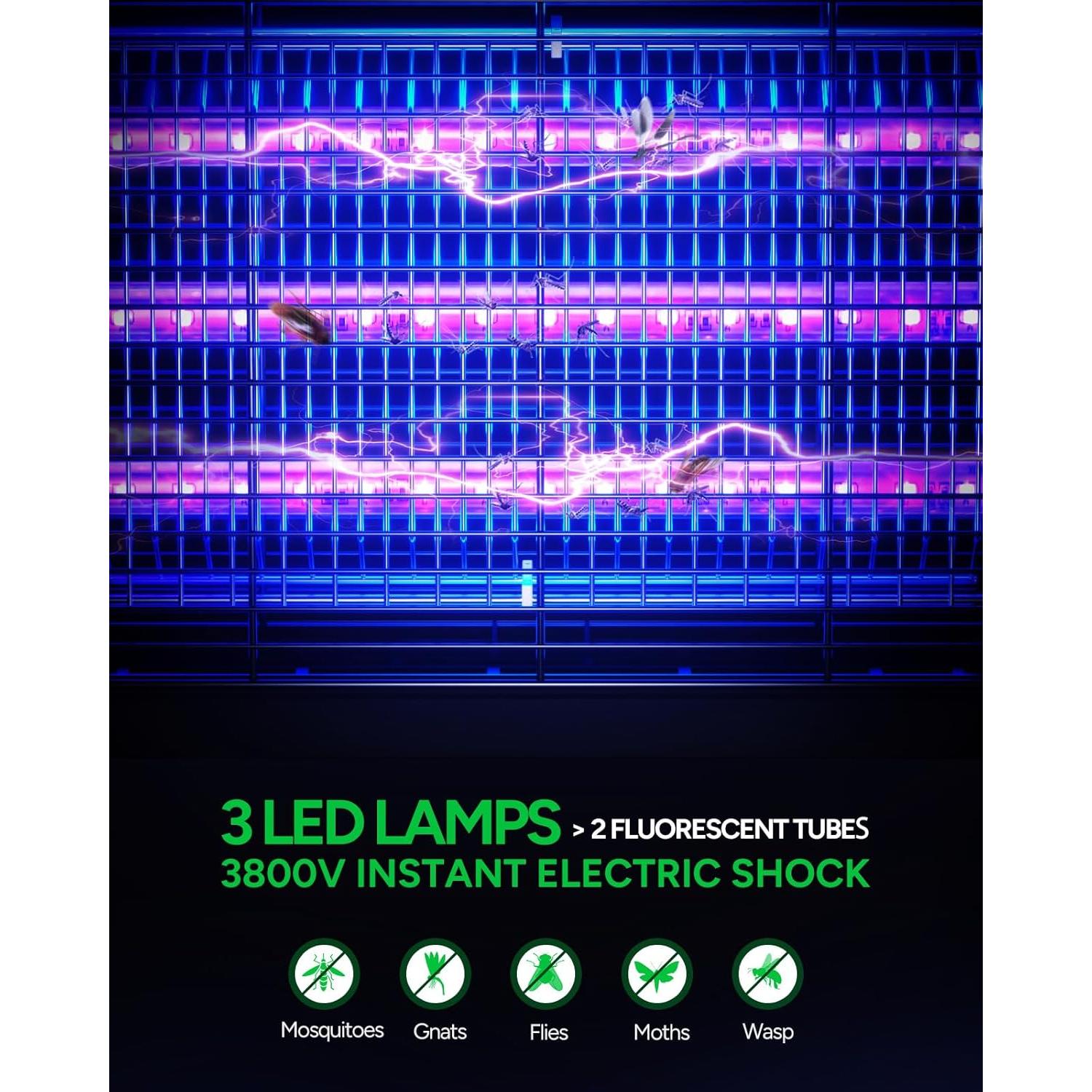 Zapper de Insectos Buzbug MA-009 LED 3 Lámparas 3800V