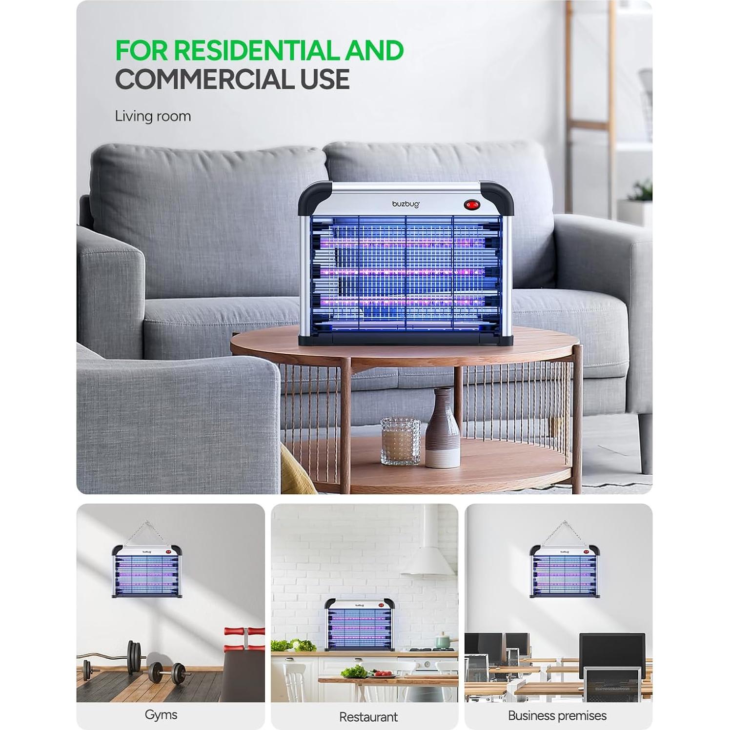 Zapper de Insectos Buzbug MA-009 LED 3 Lámparas 3800V