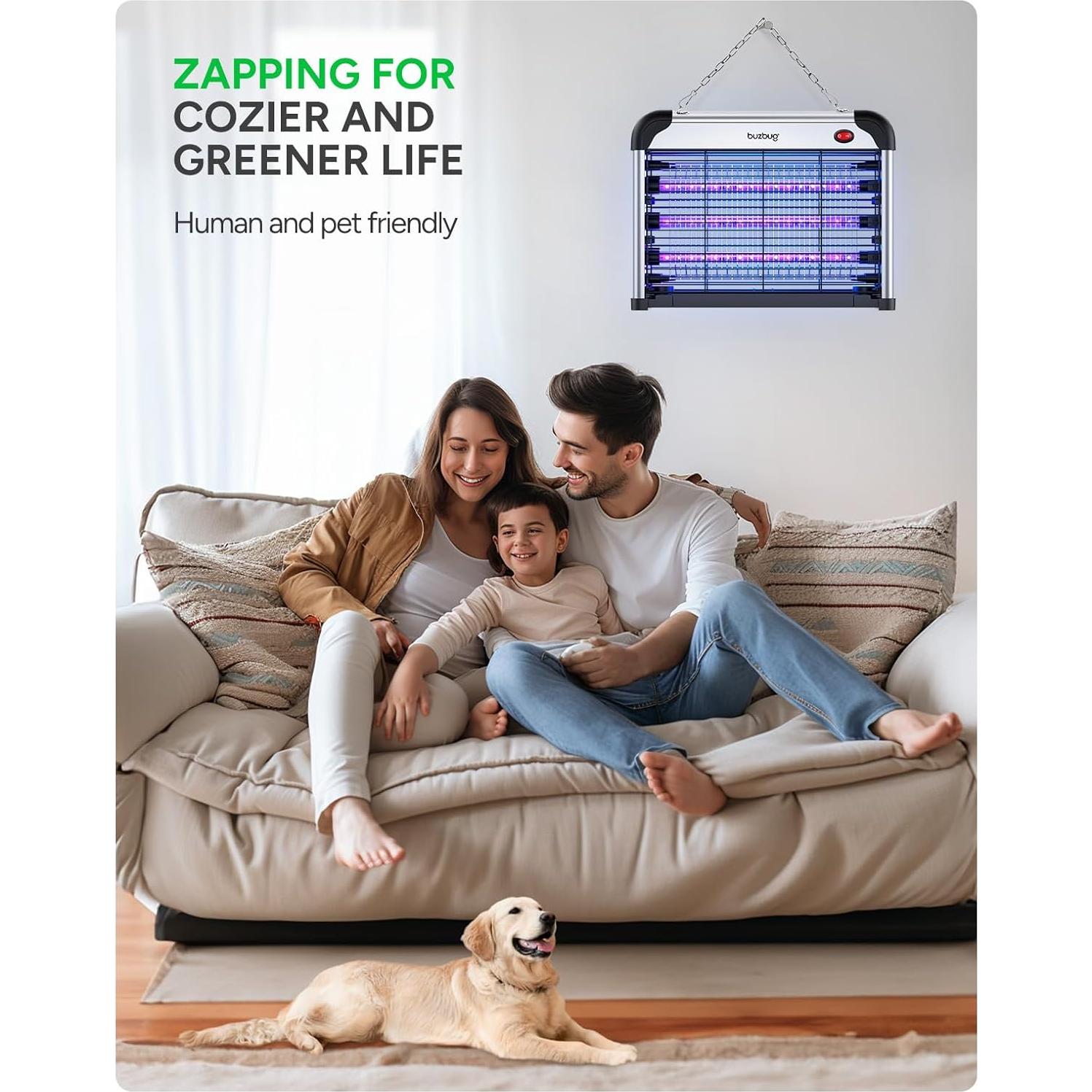 Zapper de Insectos Buzbug MA-009 LED 3 Lámparas 3800V