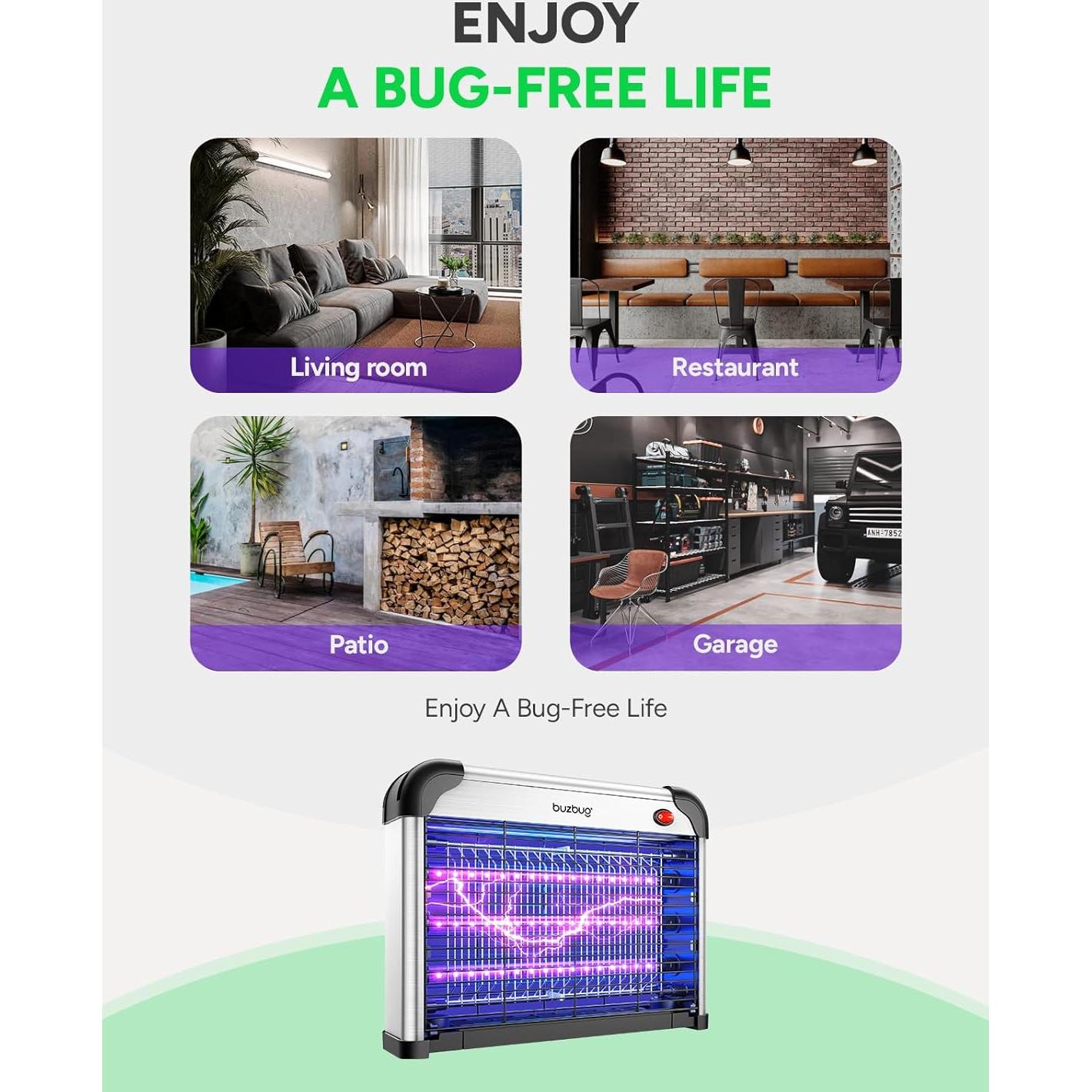 Zapper de Insectos Buzbug MA-009 LED 3 Lámparas 3800V