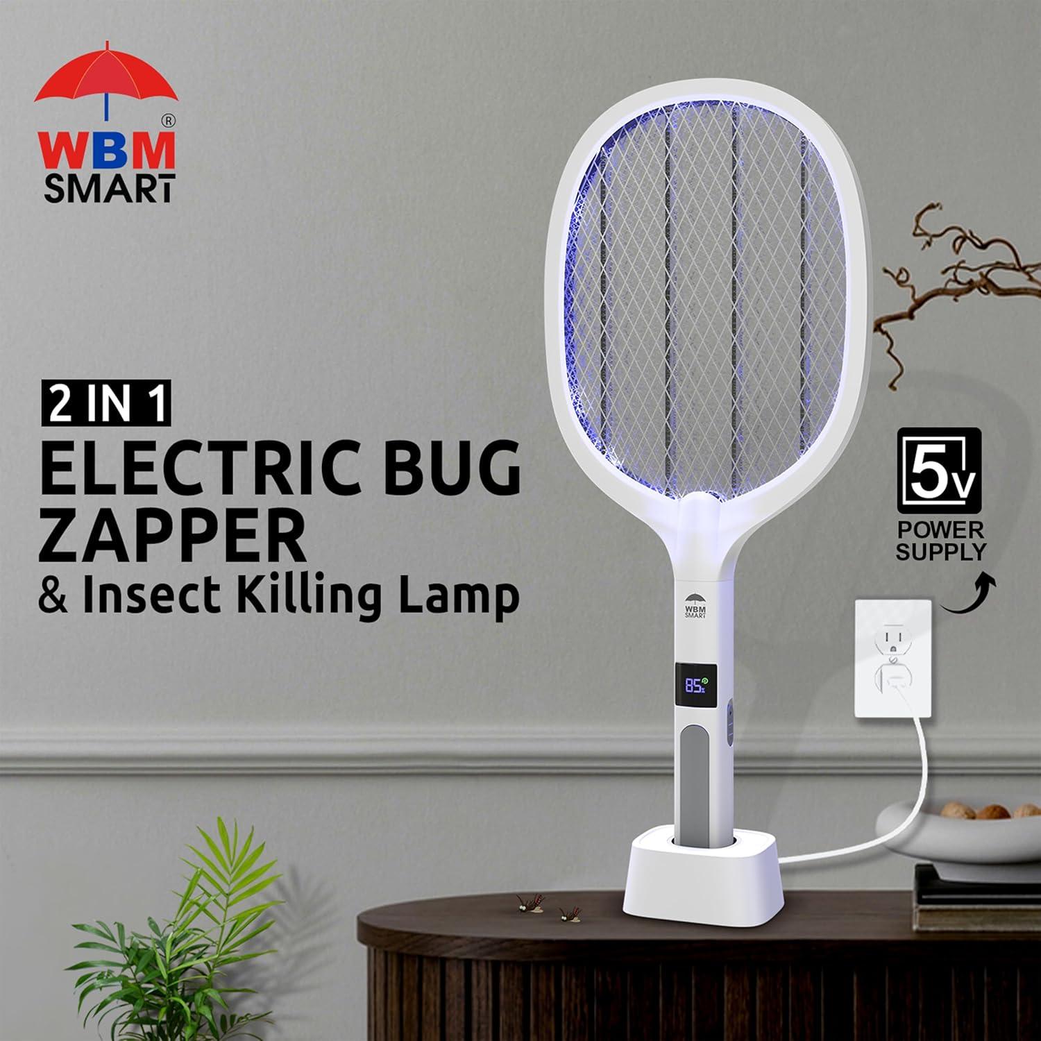 Raqueta Eléctrica WBM SMART 2 en 1 para Insectos 3000V