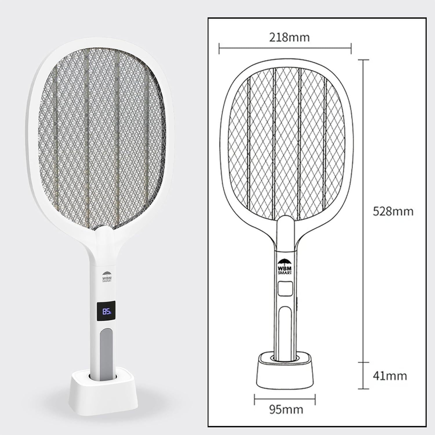 Raqueta Eléctrica WBM SMART 2 en 1 para Insectos 3000V