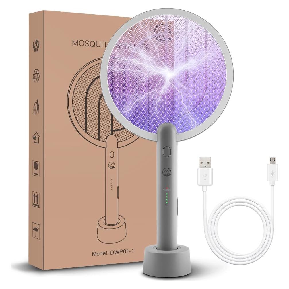 Raqueta Eléctrica Mosiller WD-942 2 en 1 con Base USB