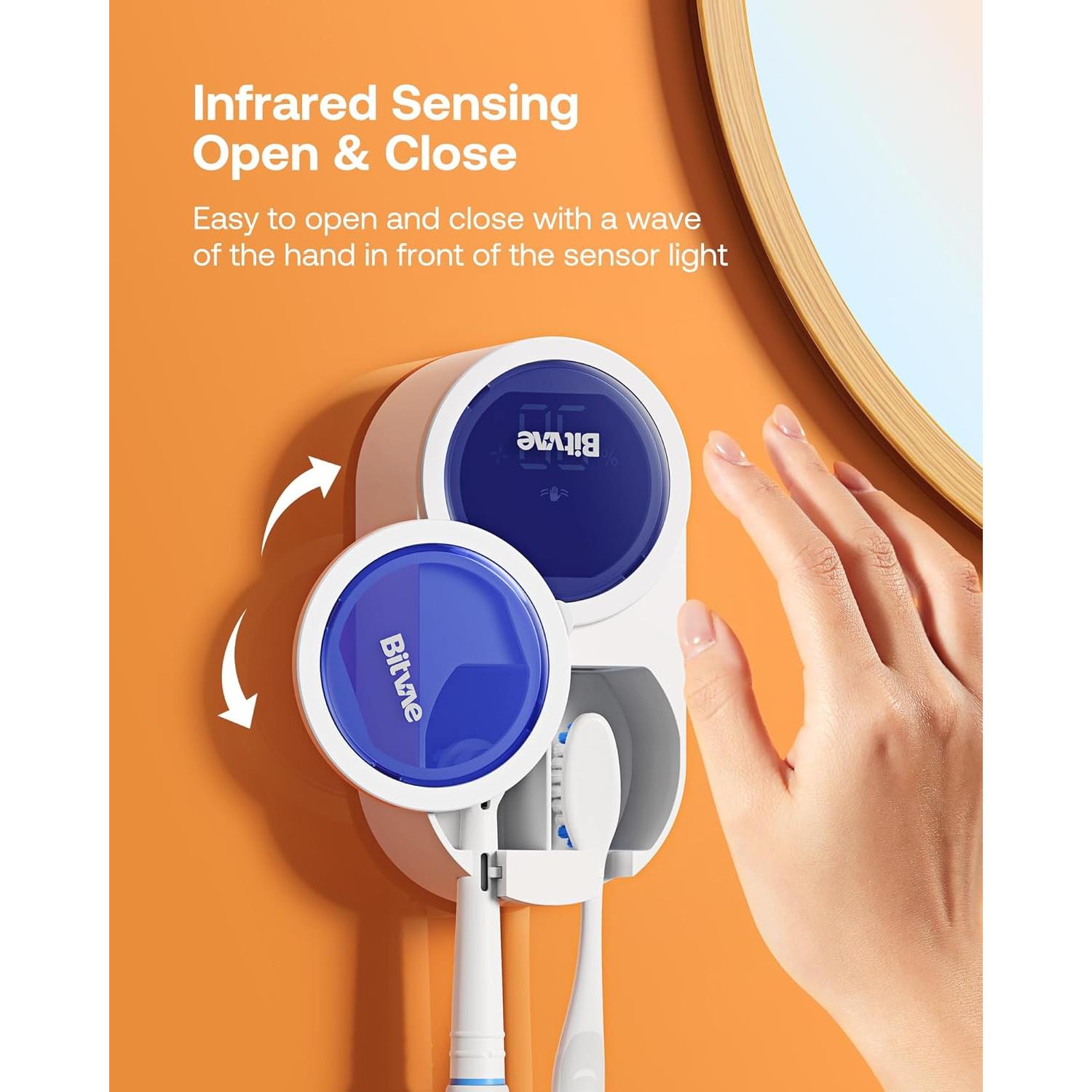 Limpiador de Cepillos de Dientes Bitvae con Soporte Pared LED