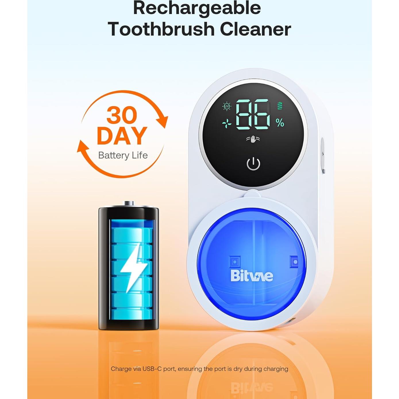 Limpiador de Cepillos de Dientes Bitvae con Soporte Pared LED