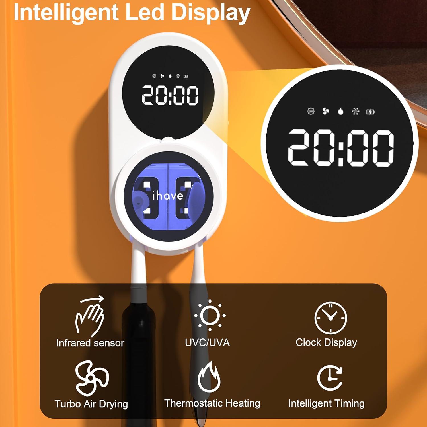 Soporte Desinfectante de Cepillos de Dientes iHave F6-W UV