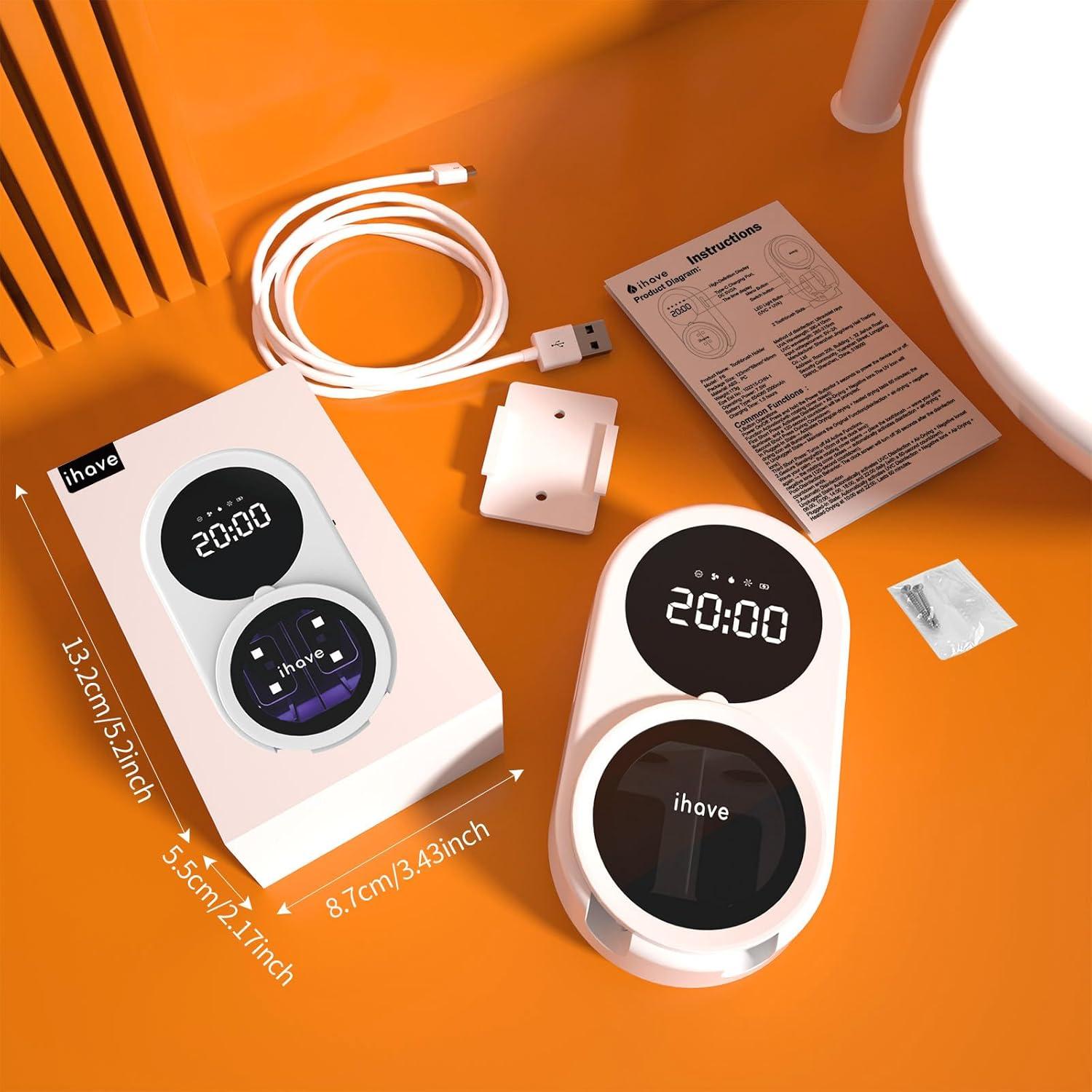 Soporte Desinfectante de Cepillos de Dientes iHave F6-W UV